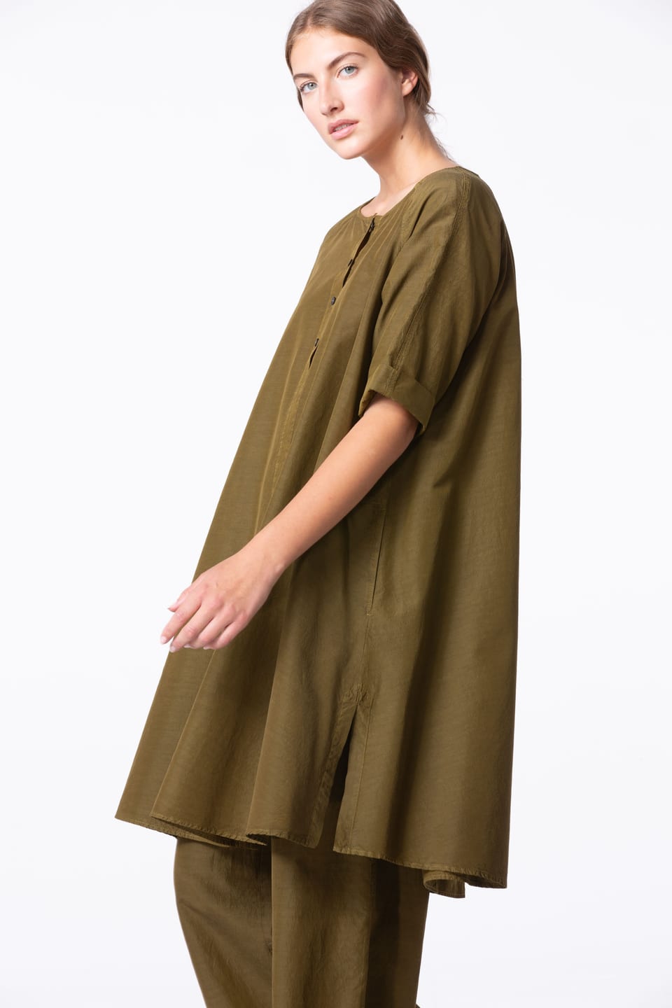 Jurk 438 - Geribde Katoen-Cupromix - 752REED - 10240110151