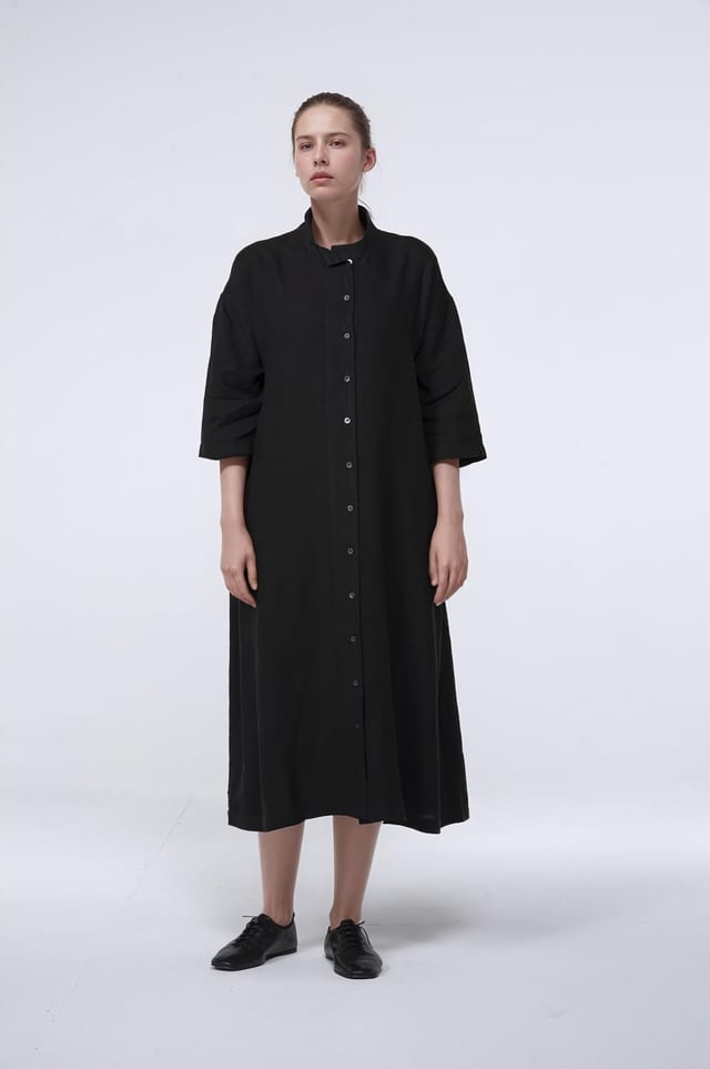 Dress 439 - Pure Linen - 990BLACK - 10240110152