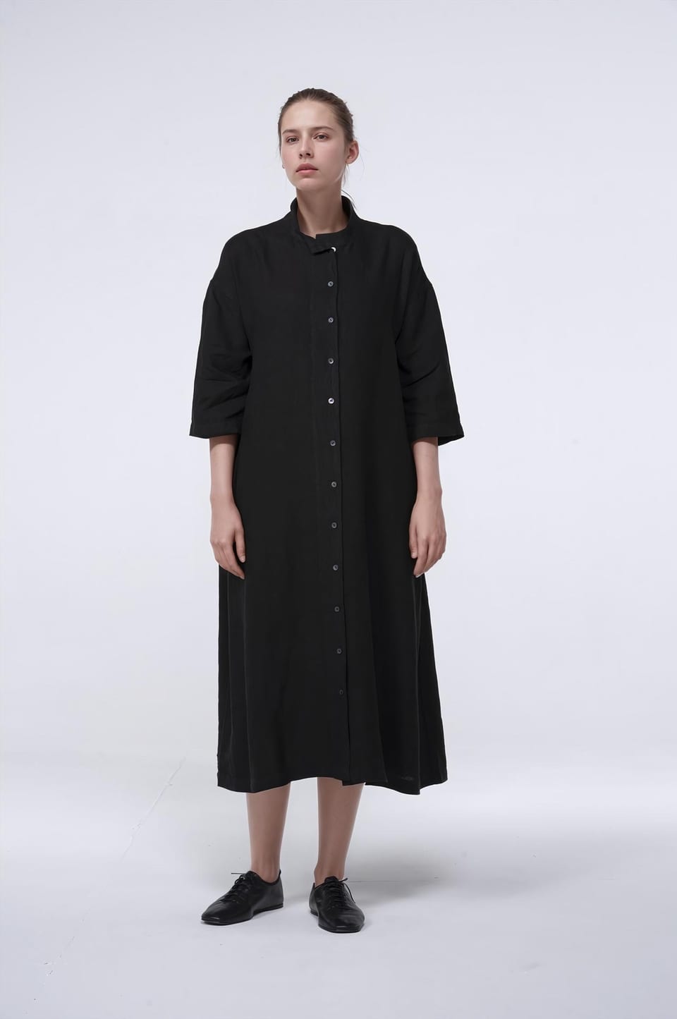 Jurk 439 - Puur Linnen - 990BLACK - 10240110152