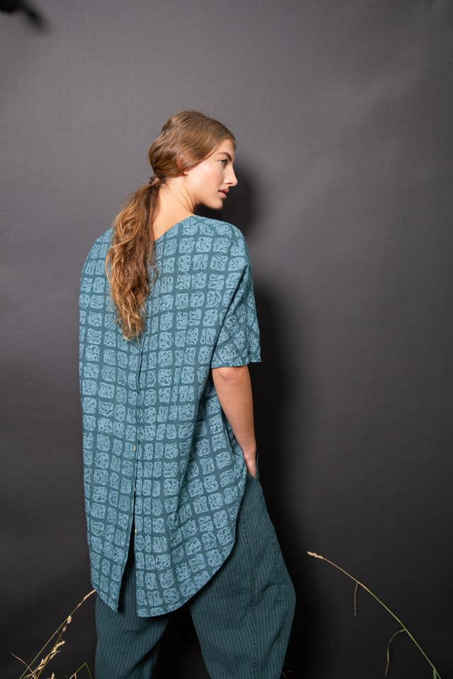 Blouse 434 - Pure Linen - 670LAKE - 10240110153