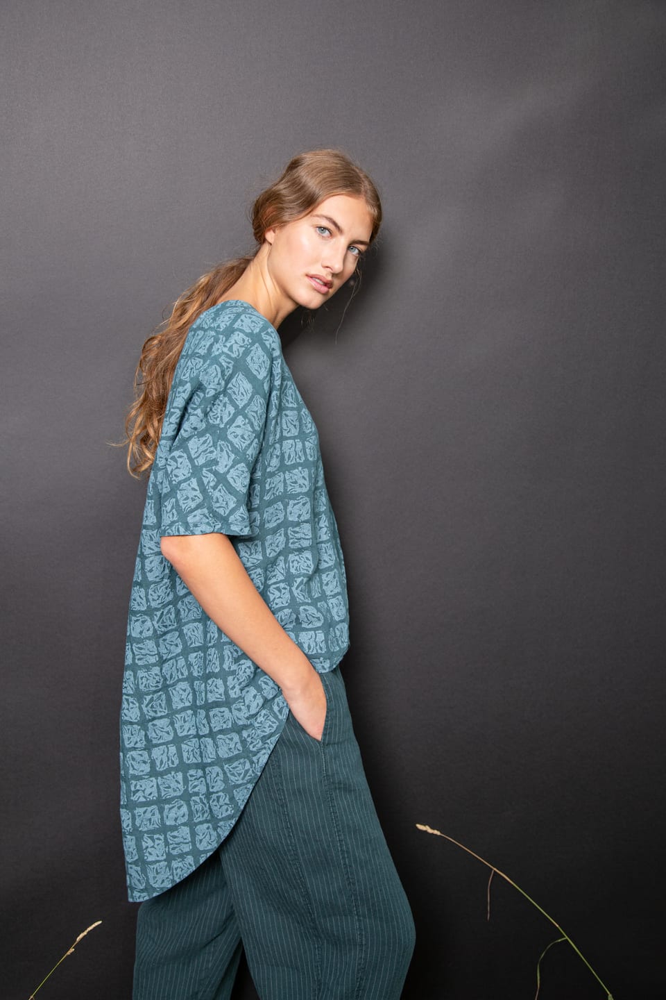Blouse 434 - Pure Linen - 670LAKE - 10240110153