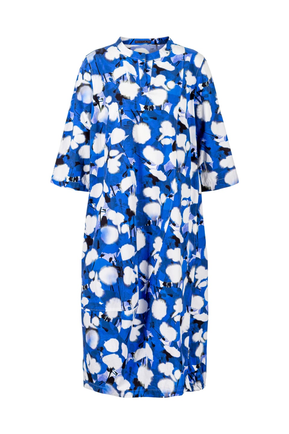 Dress 441 wash - Flower Print on Poplin - 460NAUTICAL - 10240110155