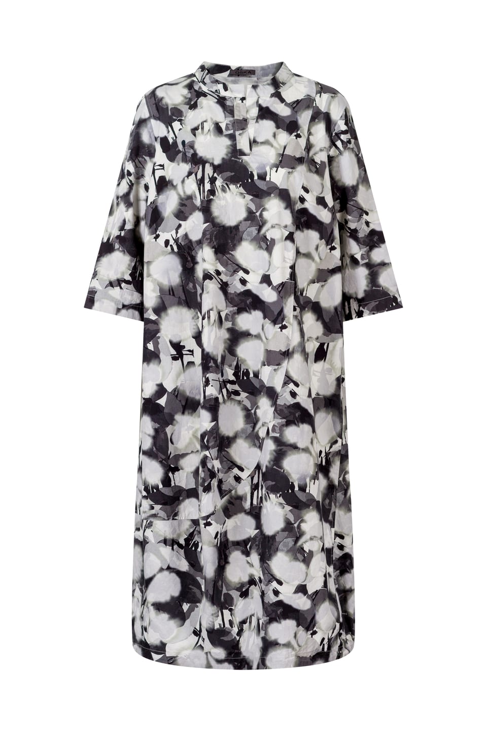Dress 441 wash - Flower Print on Poplin - 990BLACK - 10240110155