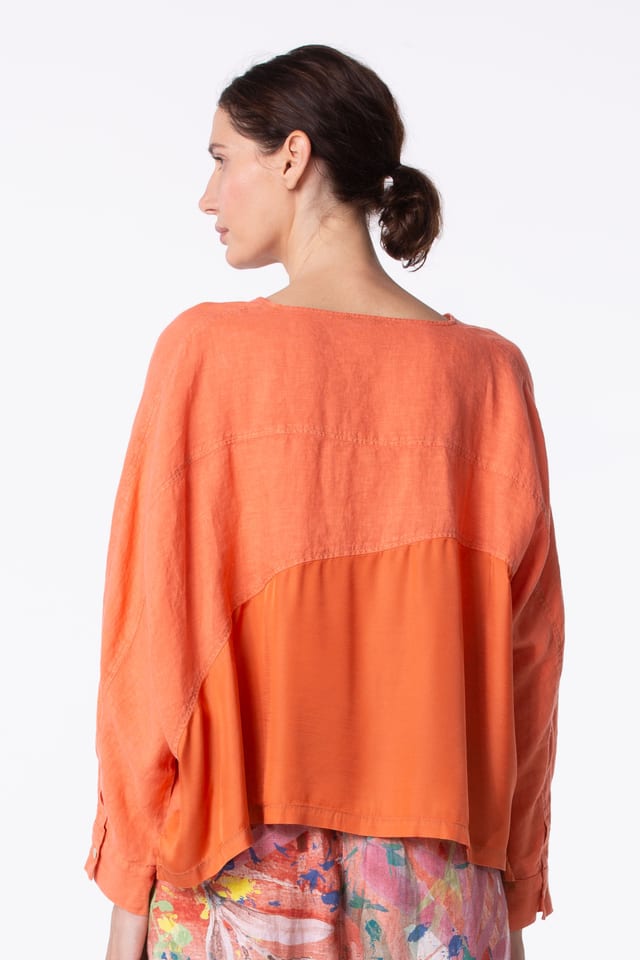 Blouse 433 - Linen with Cupro-Modal - 242POMELO - 10240110158