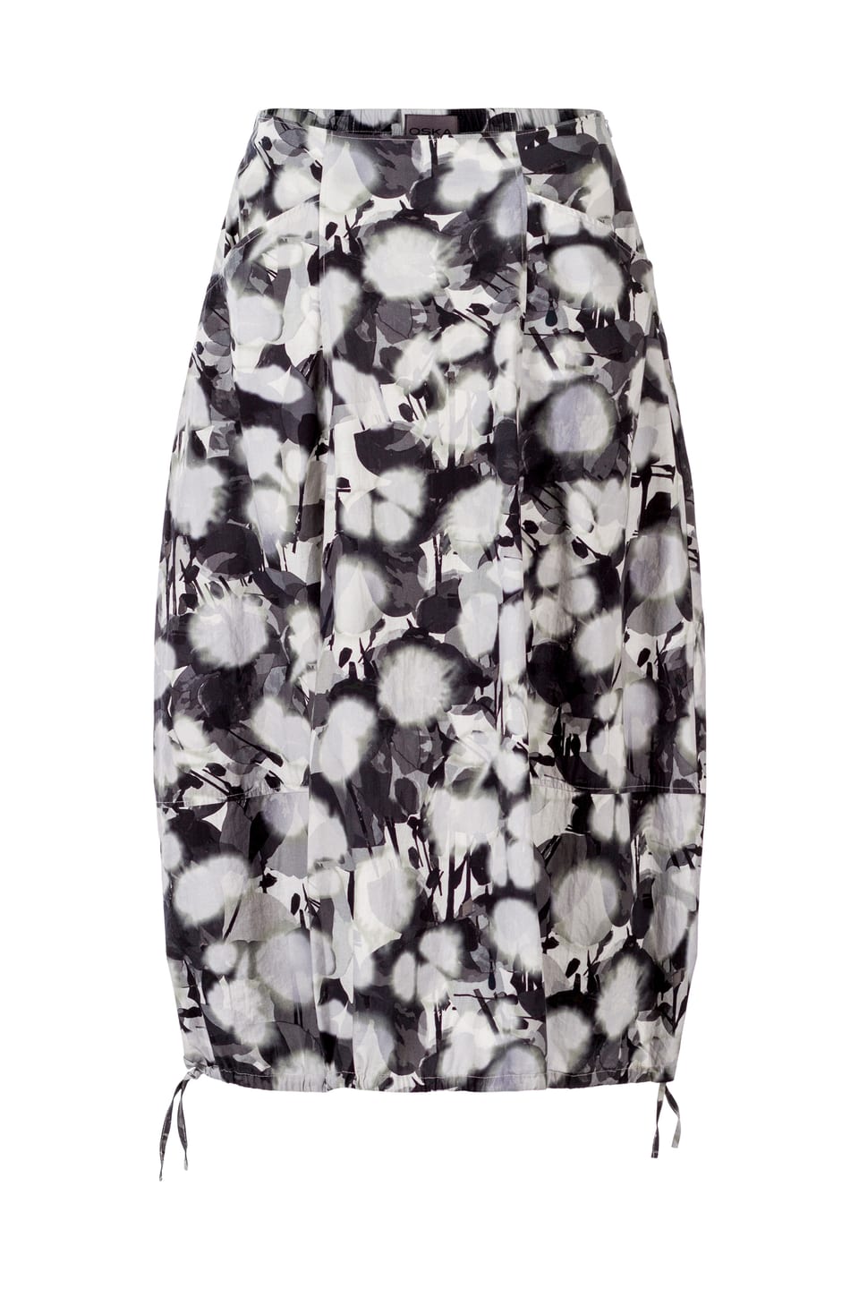 Skirt 403 wash - Flower Print on Poplin - 990BLACK - 10240110159