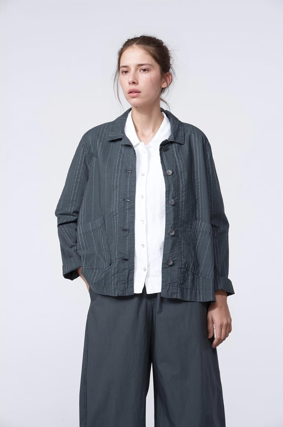 Jacke 413 - Baumwoll Mischung - 582SLATE - 10240110163