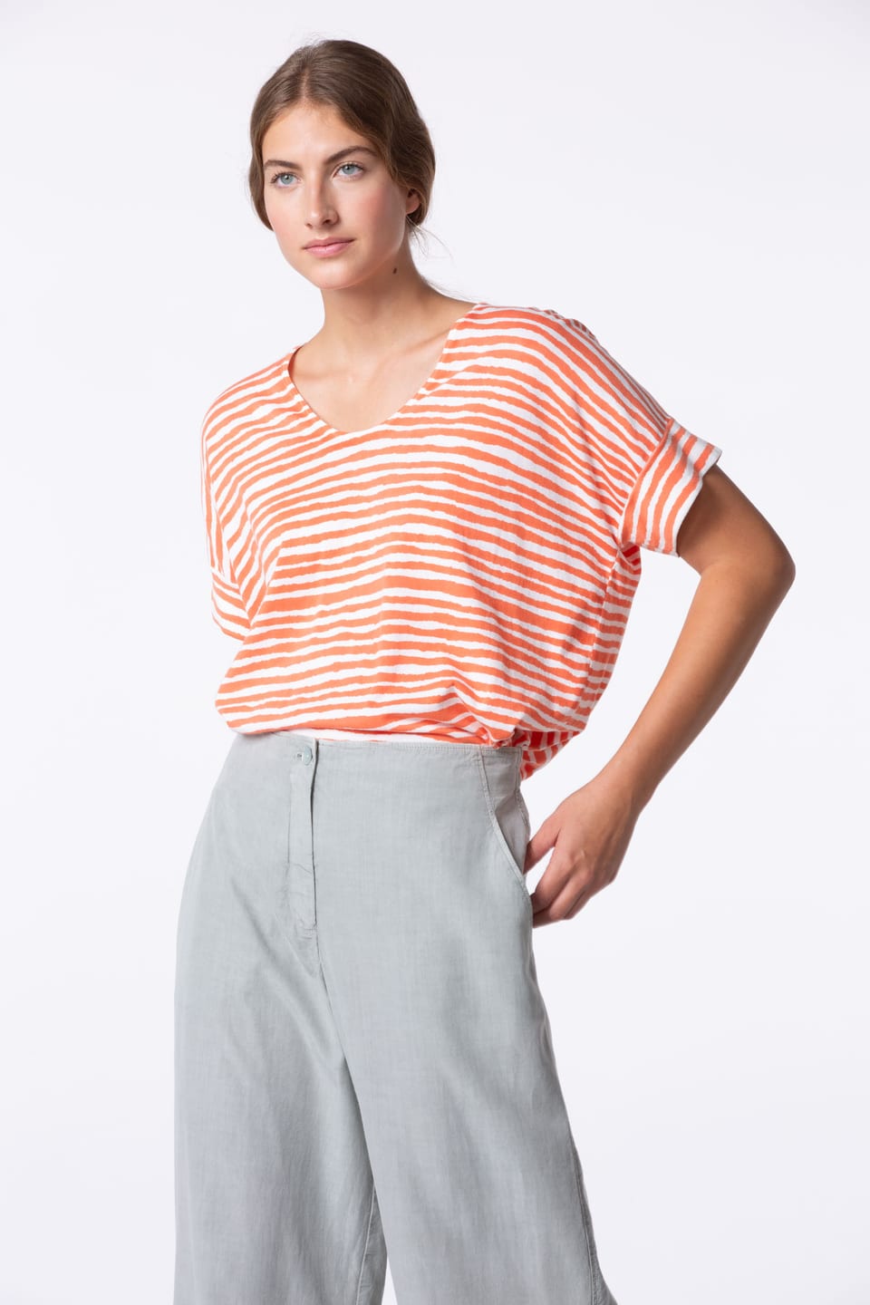 Pullover 418 - Stripe Print on Cotton - 240POMELO - 10240113020