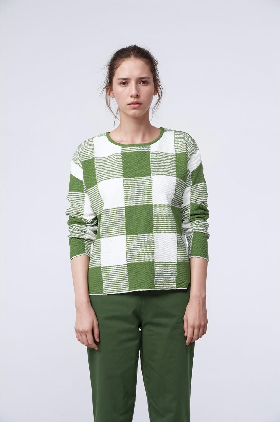 Pullover 425 - Cotton Gingham Check - 660WILLOW - 10240113028