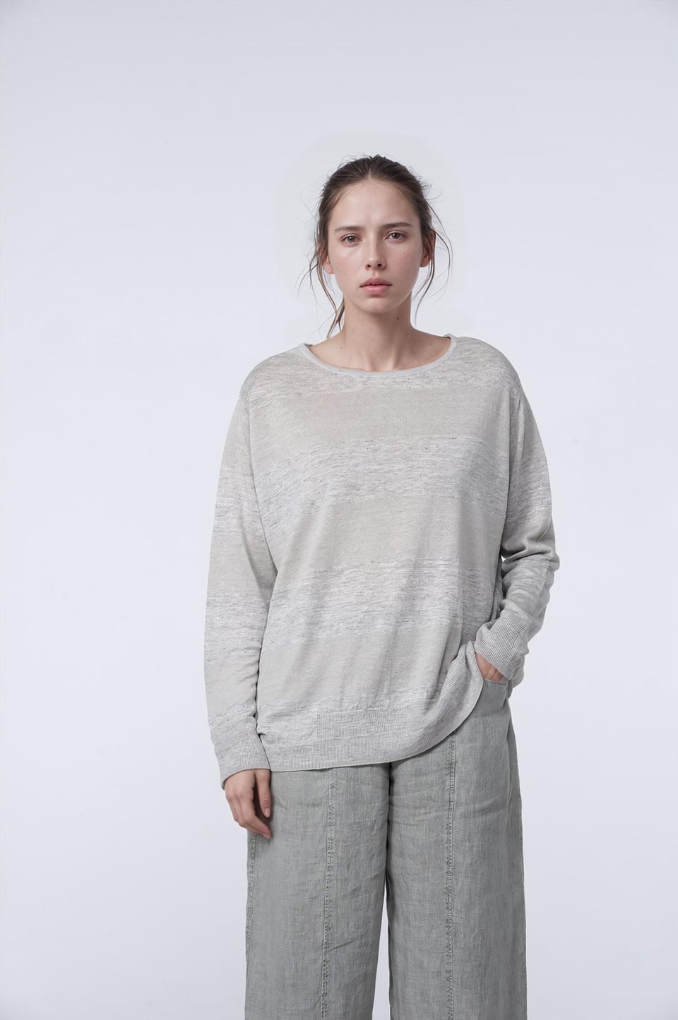 Pullover 428 - Pure Linen - 920SILVER - 10240113031