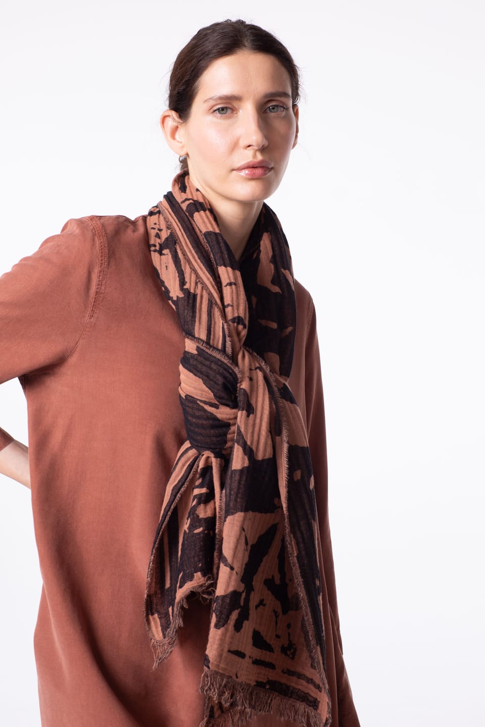 Schal 403 - Reine Baumwolle - 270COPPER - 10240114003