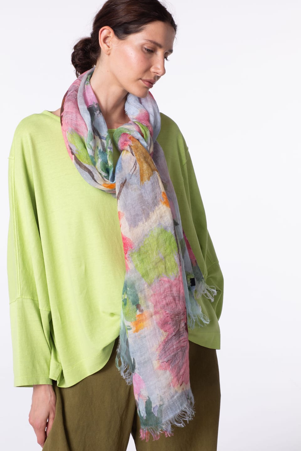 Scarf 413 - Pure Linen - 340ROSE - 10240114013