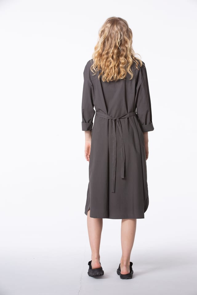 Dress 401 - Cotton Poplin - 980RAVEN - 60240110003