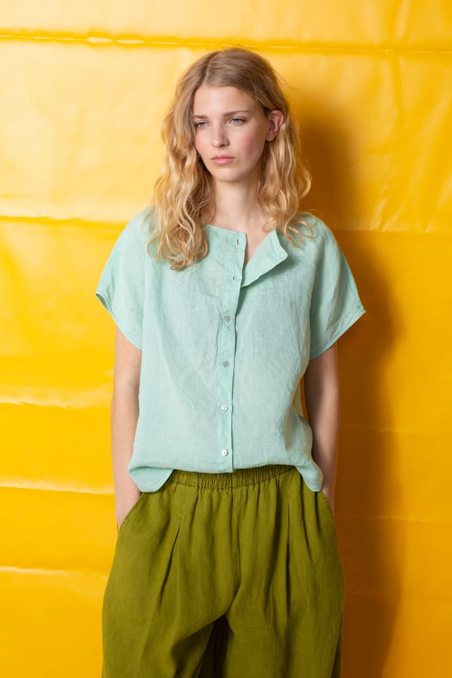 Blouse 402 - Pure Hemp - 522AQUA - 60240110004