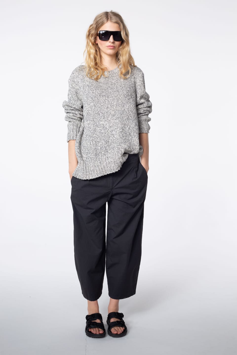 Trousers 403 - Cotton Stretch with Stripes - 980RAVEN - 60240110013