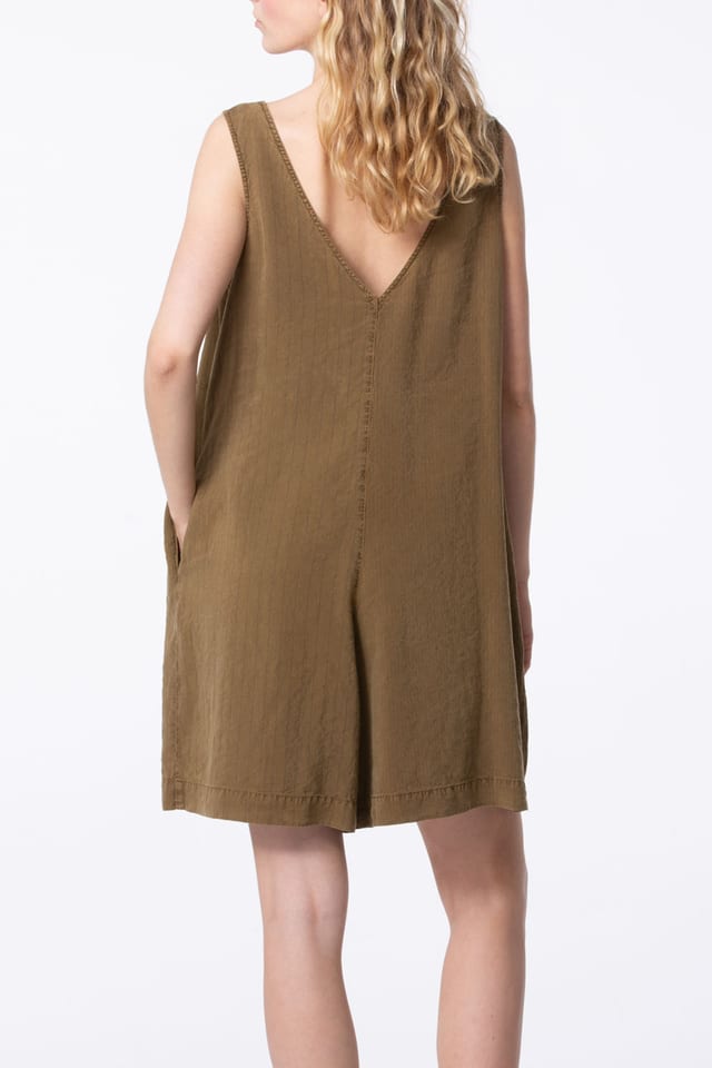 Jumpsuit 404 - Lyocell-Linen Blend with Pinstripe - 842BISCUIT - 60240110016