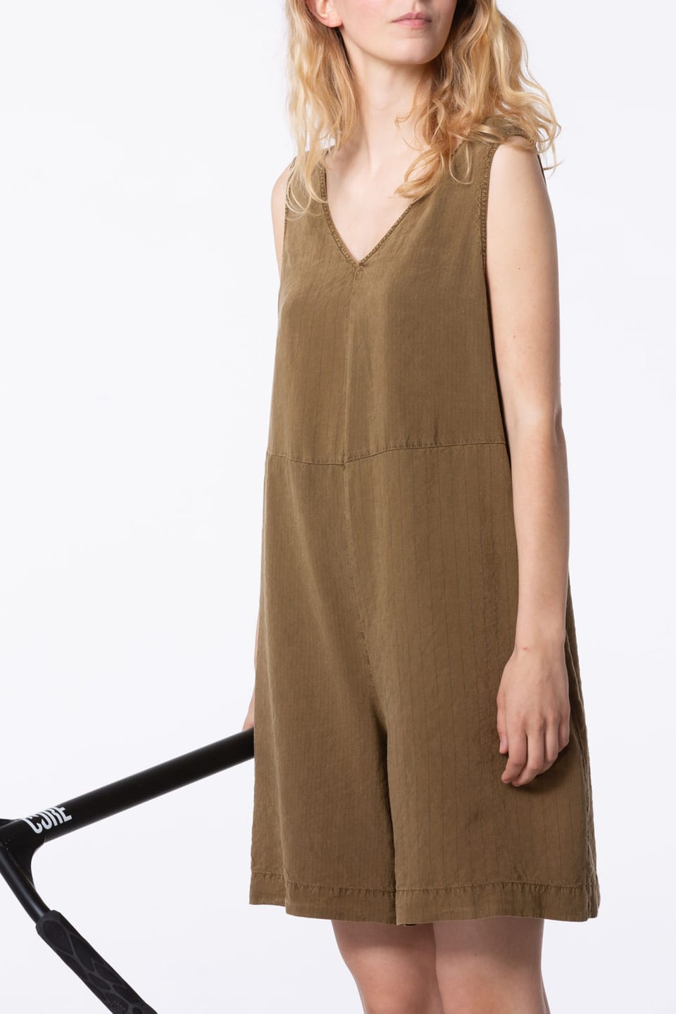 Jumpsuit 404 - Lyocell-Linen Blend with Pinstripe - 842BISCUIT - 60240110016
