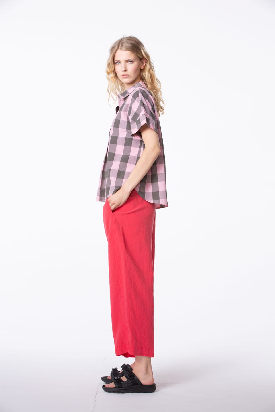 Trousers 406 - Lyocell-Linen Blend - 350BERRY - 60240110018