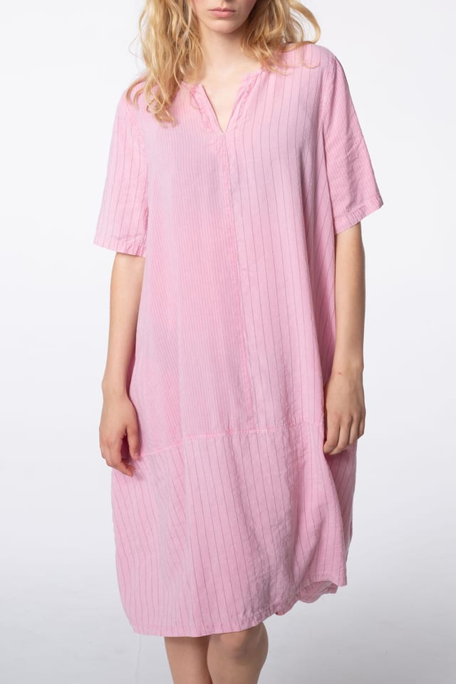Dress 405 - Lyocell-Linen Blend with Pinstripe - 60240110019