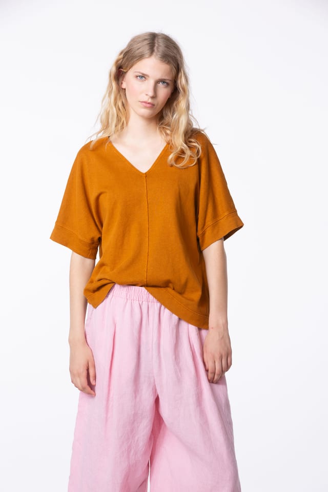 Shirt 407 - Hemp and Organic Cotton Jersey - 252CINNAMON - 60240110028