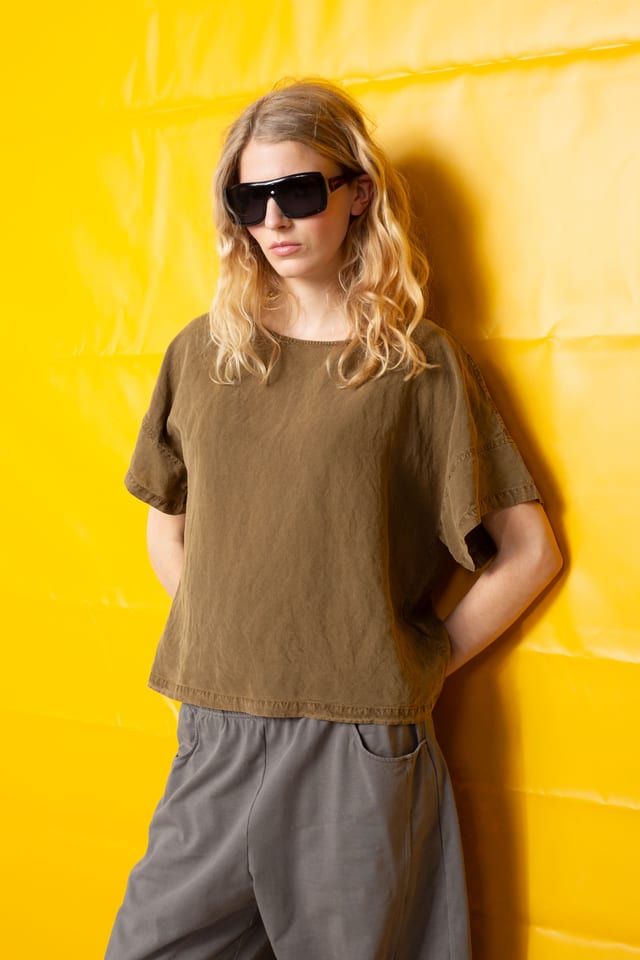 Blouse 405 - Lyocell-Linnenmix - 842BISCUIT - 60240110029