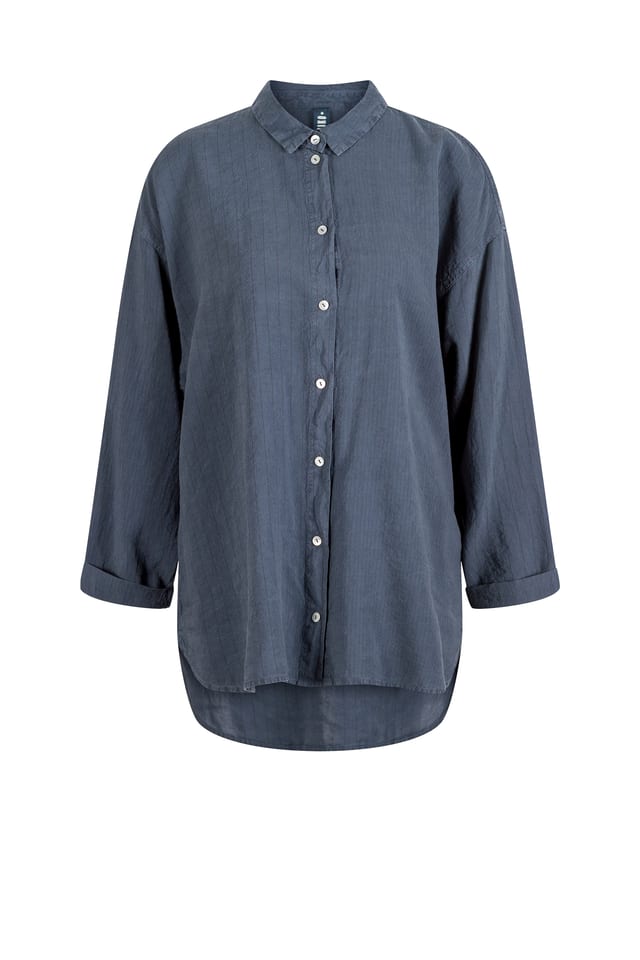 Blouse 406 - Lyocell-Linen Blend with Pinstripe - 60240110030