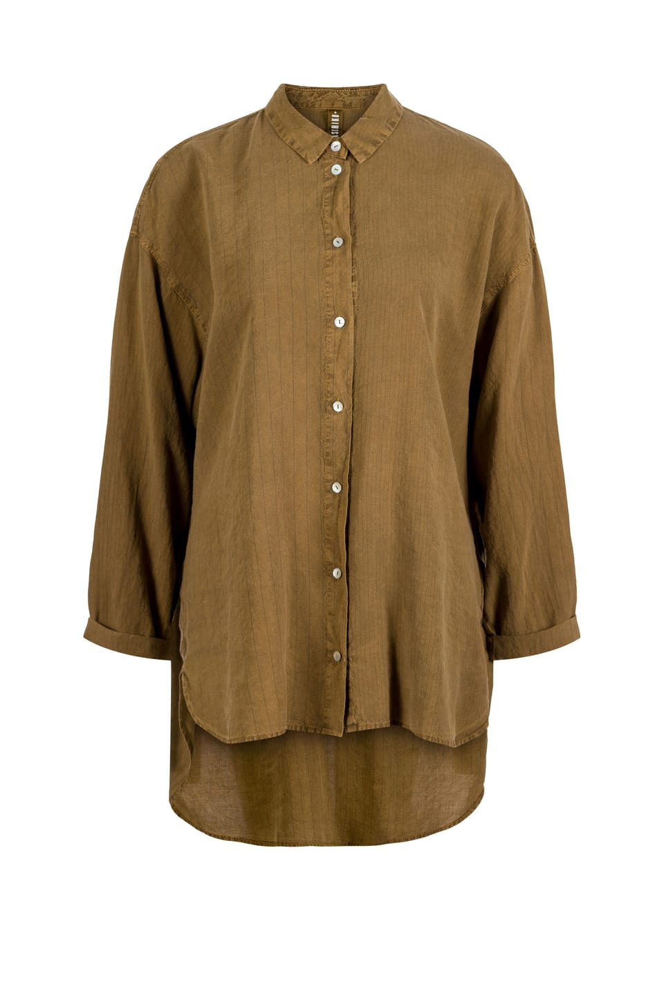 Blouse 406 - Lyocell-Linen Blend with Pinstripe - 842BISCUIT - 60240110030
