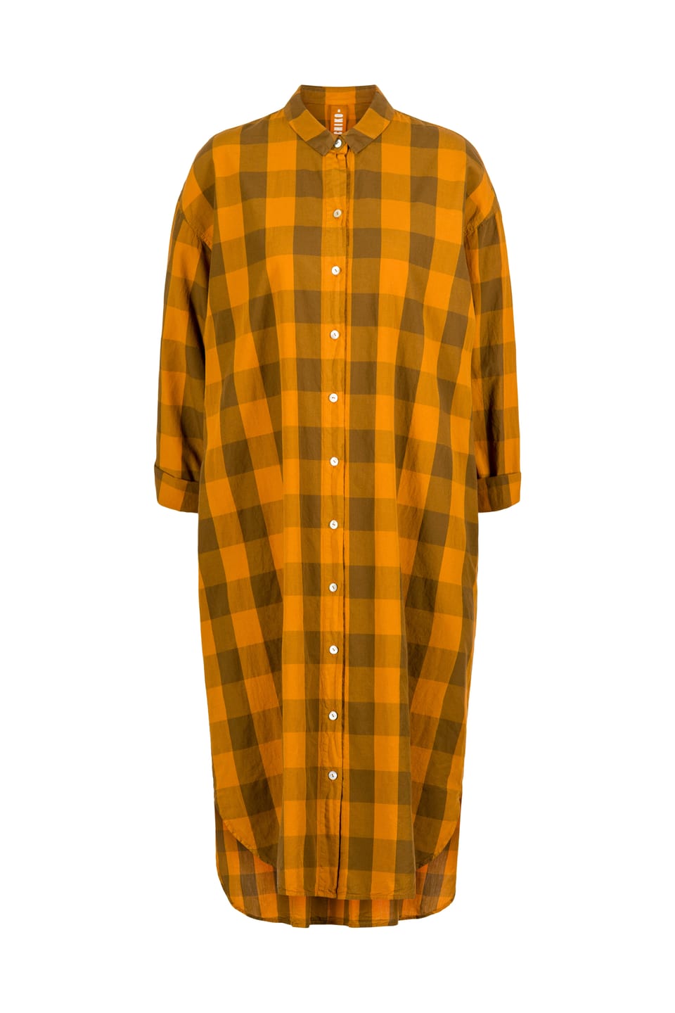 Dress 409 - Pure Cotton with Gingham Check - 250CINNAMON - 60240110034
