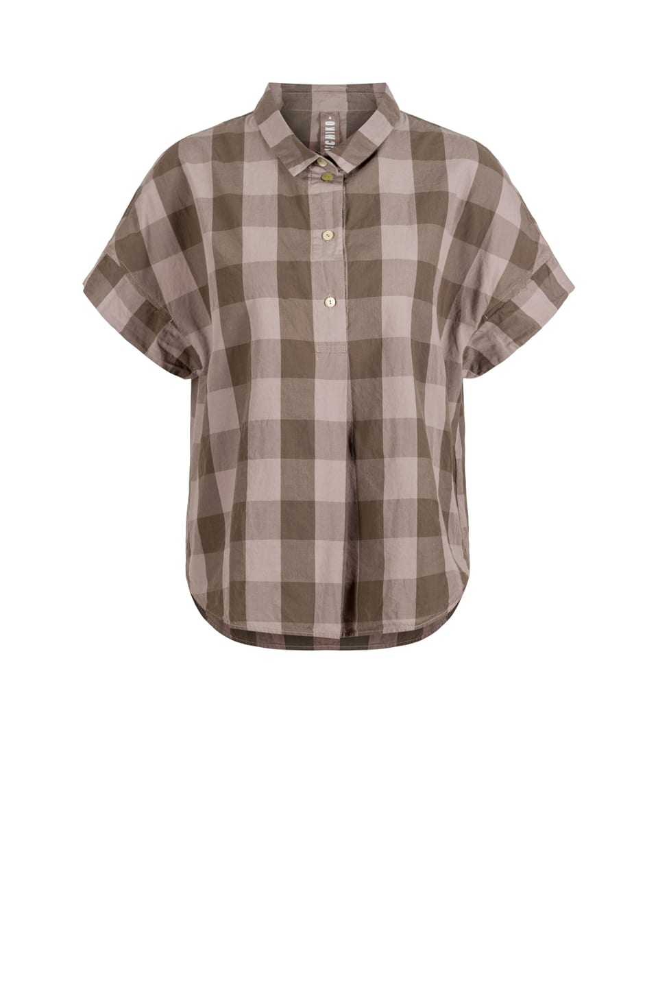Blouse 408 - Pure Cotton with Gingham Check - 930COBBLES - 60240110037