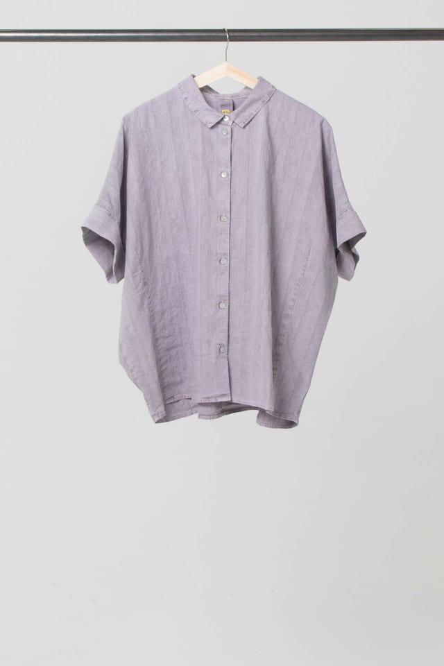 Blouse 437 - Cotton blend stripes - 422HAZE - 60240310173
