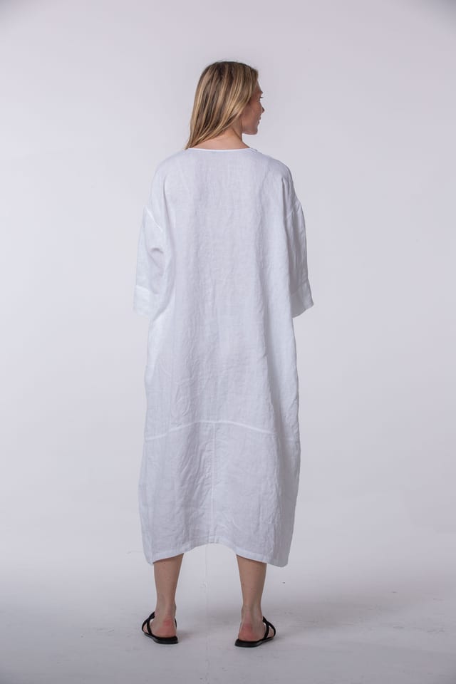 Dress 513 - Pure Linen - 103WHITE - 10250110053