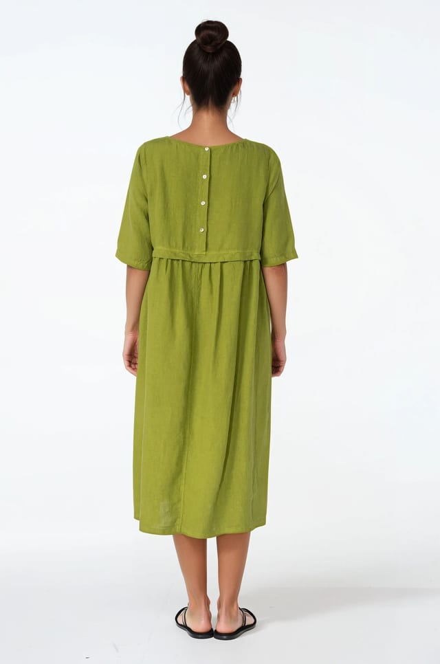 Dress 514 - Pure Linen - 750MATCHA - 10250110054