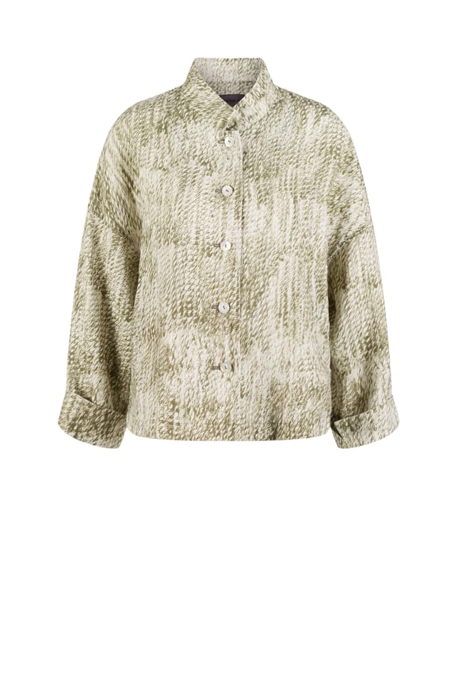 Jacket 509 wash - Scribble' Print on Pure Linen - 10250110084