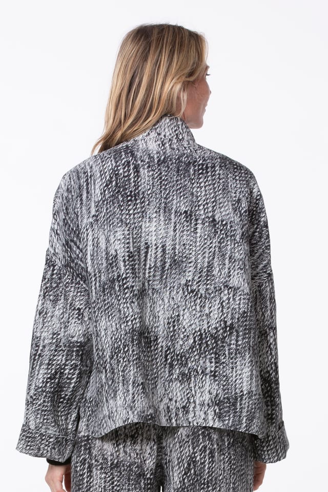 Jacket 509 wash - Scribble' Print on Pure Linen - 10250110084