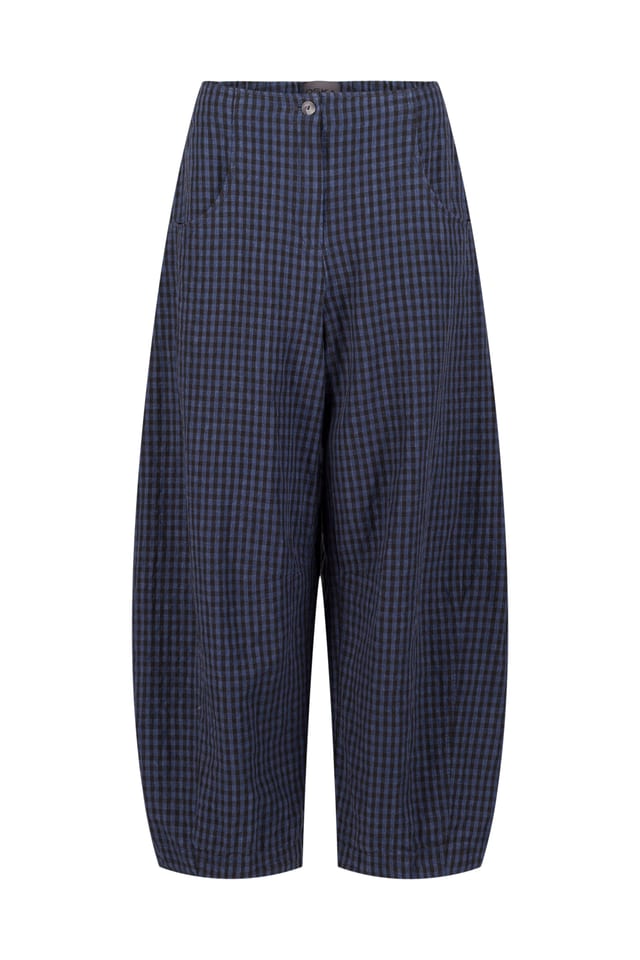 Hose 518 wash - Leinen-Baumwoll Vichy Delavé - 10250110085