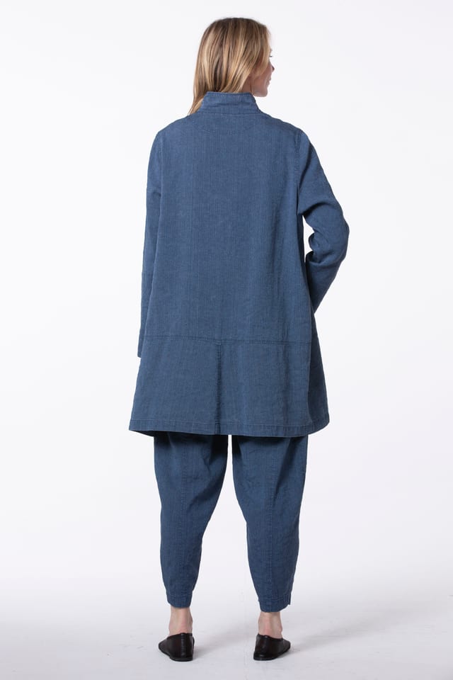 Jacke 512 wash - Leinen-Baumwoll Fischgrat Delavé - 570DENIM - 10250110089