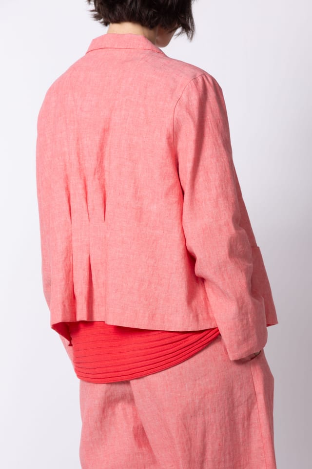 Jacke 516 - Leinen-Baumwoll Chambray - 350DAHLIA - 10250110094