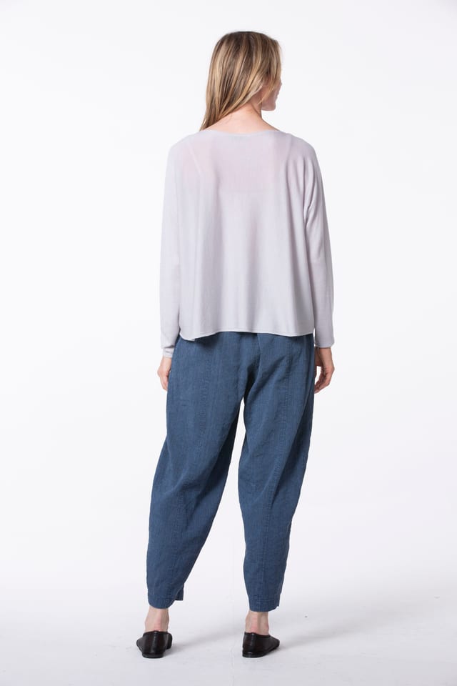 Trousers 523 wash - Linen Cotton Herringbone Delavé - 570DENIM - 10250110098