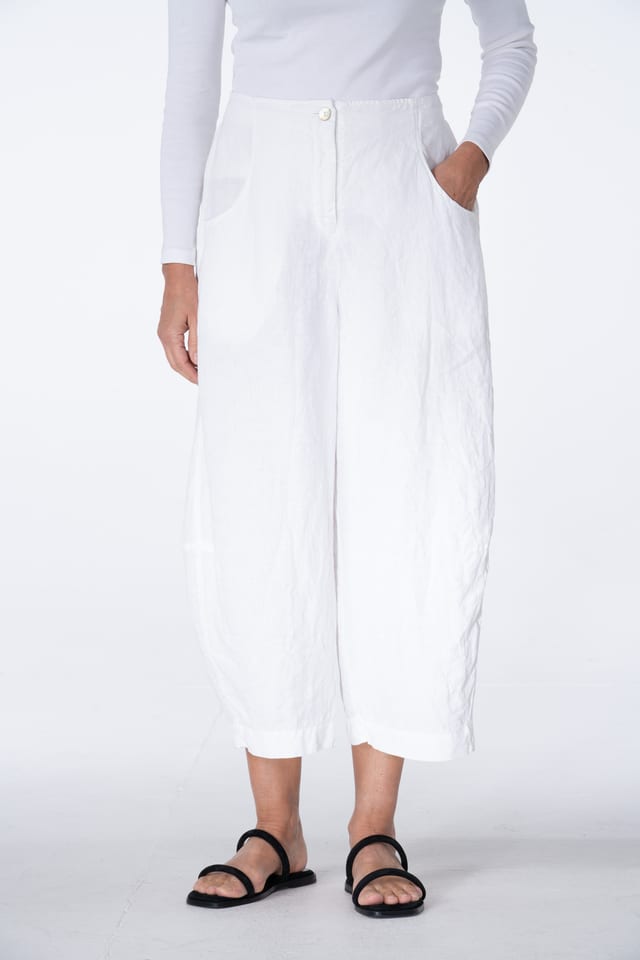 Trousers 530 - Pure Linen - 103WHITE - 10250110105