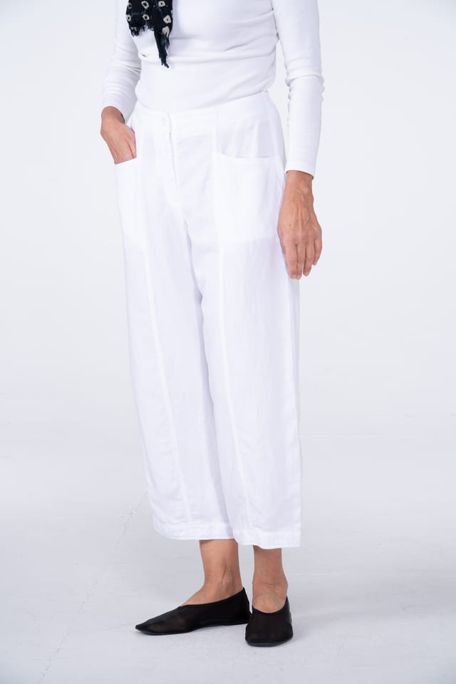 Trousers 533 - Lyocell-Linen Blend - 100WHITE - 10250110109