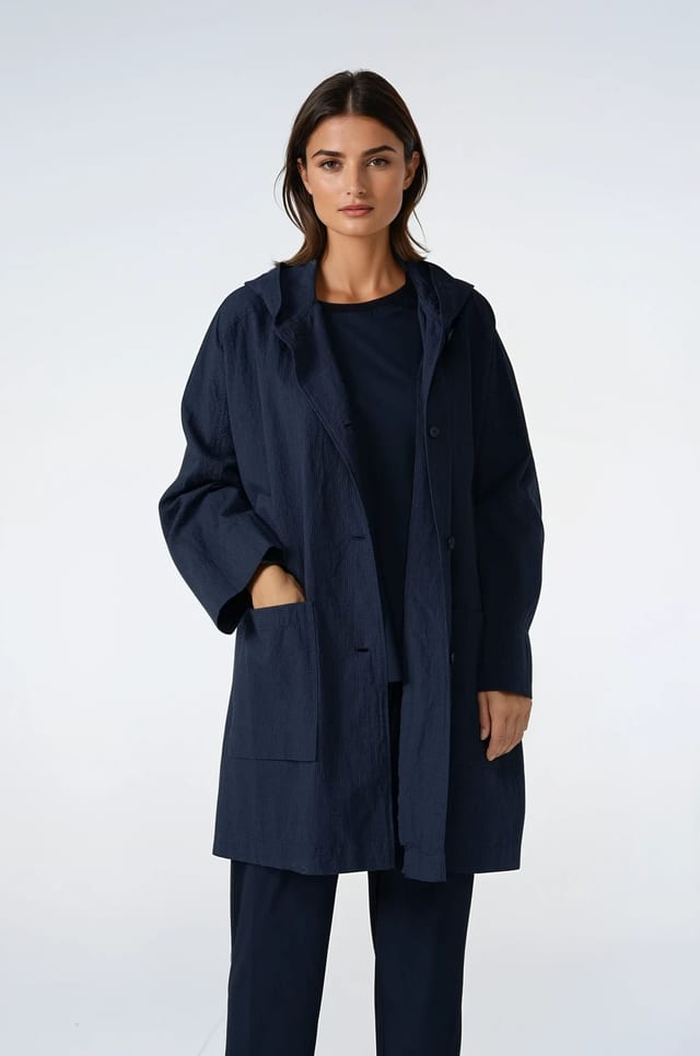 Outdoorjacke 502 wash - Seersucker mit Delavé-Optik - 490NAVY - 10250110110