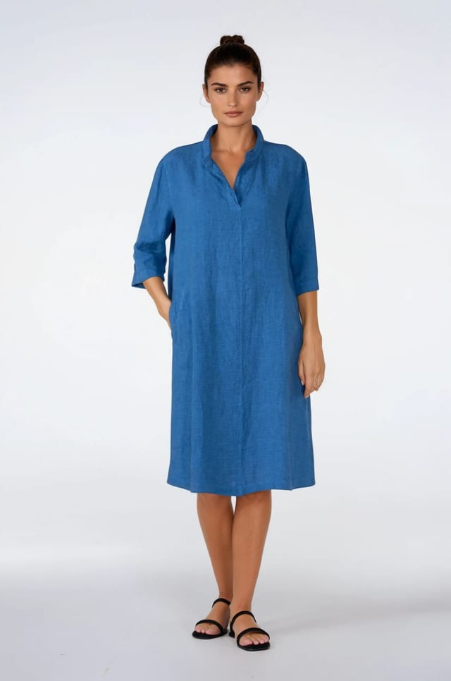 Dress 521 - Small Gingham Check on Pure Linen - 10250110114