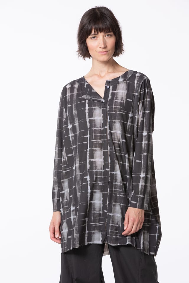 Bluse 538 - Ultraleichter Techno-Stretch mit Shibori-Druck - 830GRIT - 10250110121