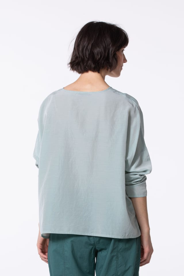 Blouse 521 wash - Fine Striped Cotton Cupro Rips - 670MINERAL - 10250110123