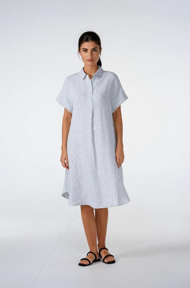 Dress 529 - Space Dye' Linen - 910GLASS - 10250110128