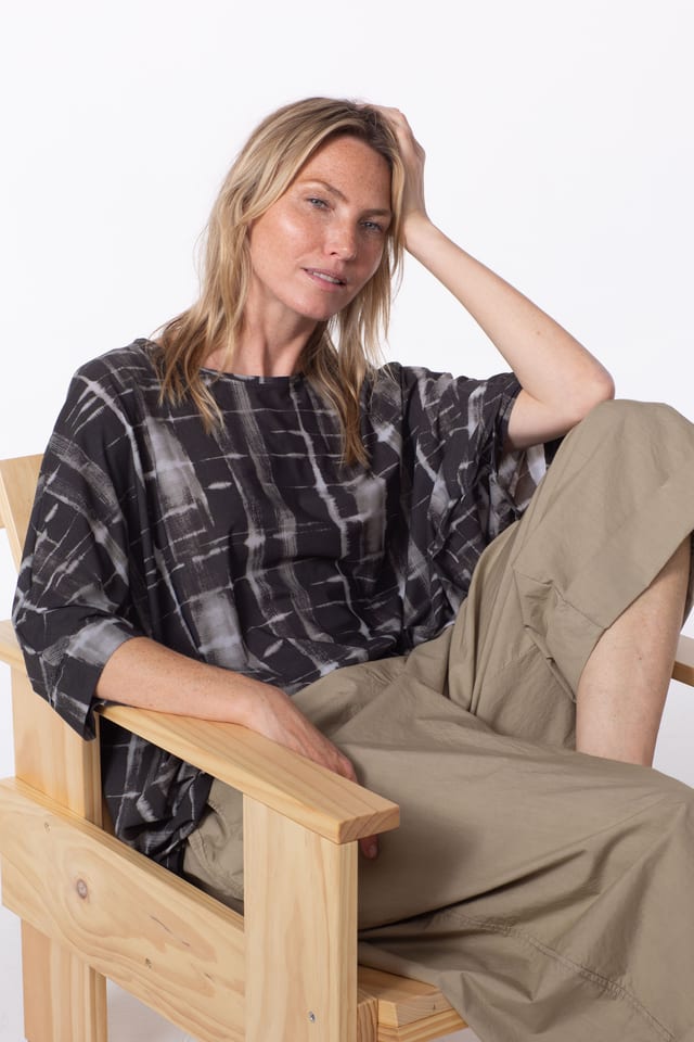 Blouse 528 - Ultra-light Techno Stretch with Shibori Print - 830GRIT - 10250110132