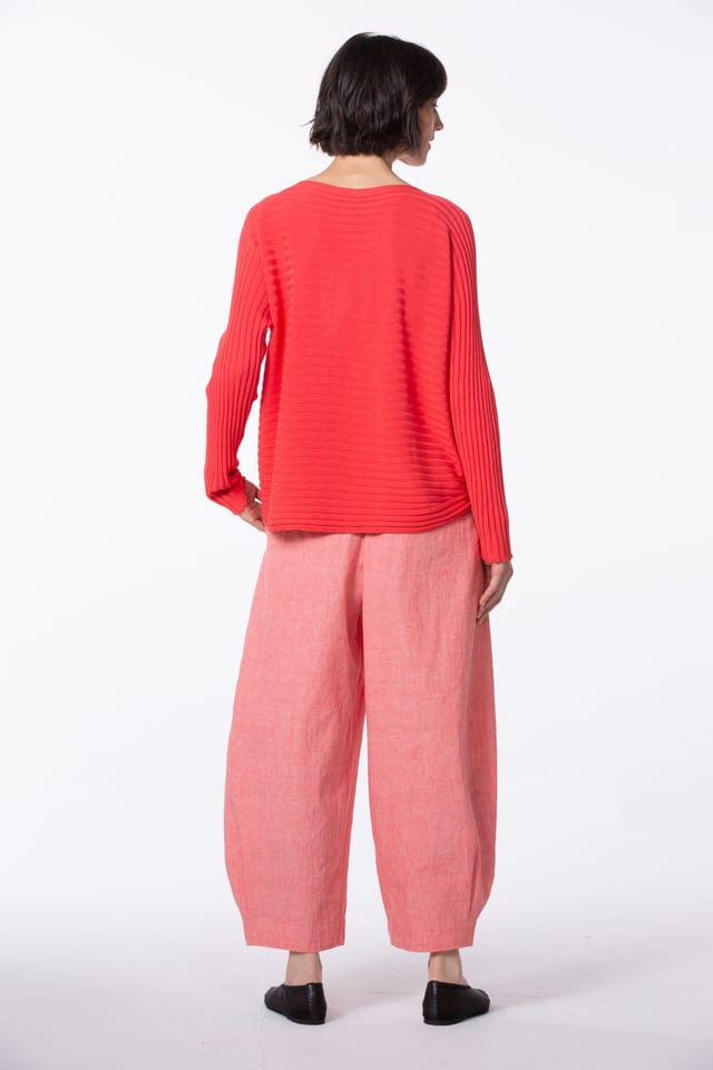 Trousers 536 - Linen Cotton Chambray - 350DAHLIA - 10250110135