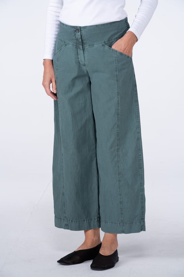 Trousers 538 - Fine Pinstripe Herringbone on Cotton Blend - 672MINERAL - 10250110137