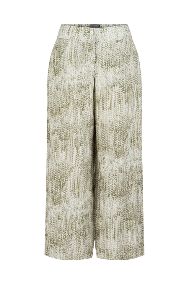 Trousers 542 wash - Scribble' Print on Pure Linen - 720CALLA - 10250110141