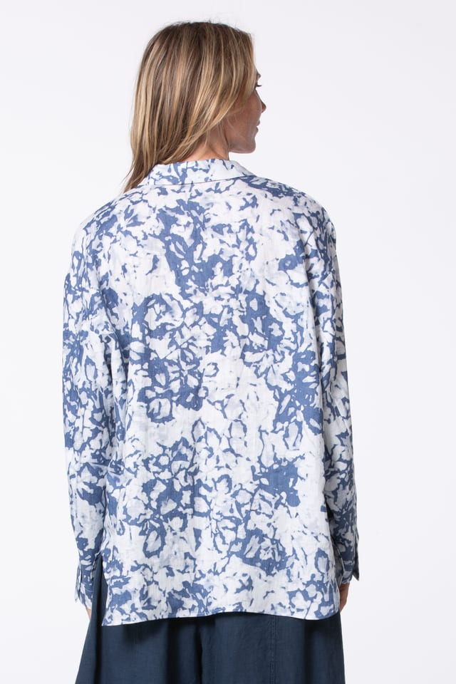 Bluse 531 - Garten' Druck auf Leinen - 570DENIM - 10250110147