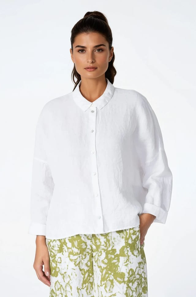 Bluse 532 - Reines Leinen - 103WHITE - 10250110148